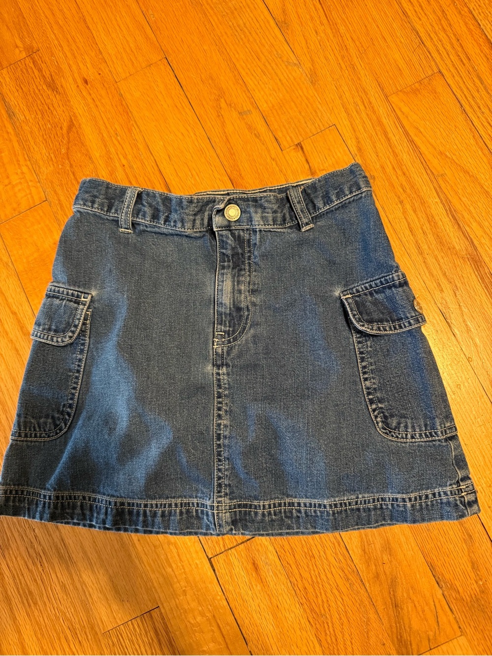 Vintage Kids GAP Denim Cargo Pocket Mini Skirt Girls size 7- Blue